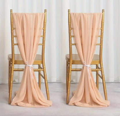IFR Chiffon Fabric Chair Sashes size 28" x 120" | 100% Polyester Chiffon Chair Sash | Multiple Colors |