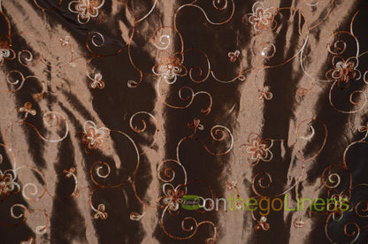 Aurora Taffeta Embroidery Fabrics | Flower Taffeta Embroidery with Sequins |