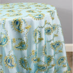 Coco Paisley Embroidery Table Overlays | Metallic Coco Paisley Embroidery Overlays | Multiple Colors |