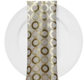 Reversible Contempo Brocade Napkins | Silver and Gold Contempo Napkins |