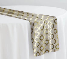 Reversible Contempo Brocade Table Runners | Gold and Silver Metallic Contempo Table Runners |