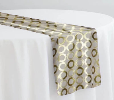 Reversible Contempo Brocade Table Runners | Gold and Silver Metallic Contempo Table Runners |