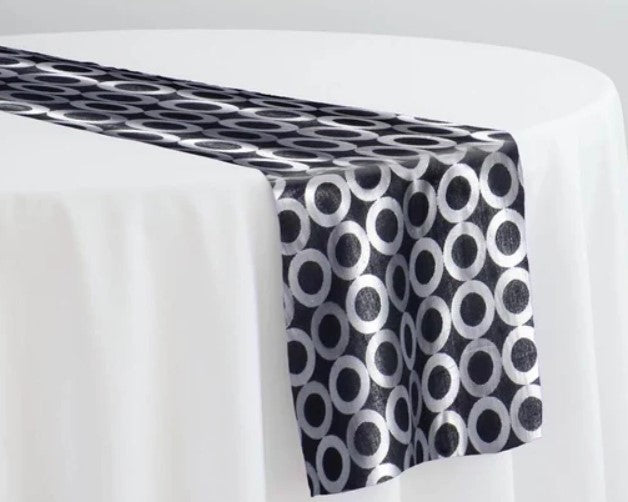 Reversible Contempo Brocade Table Runners | Gold and Silver Metallic Contempo Table Runners |