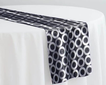 Reversible Contempo Brocade Table Runners | Gold and Silver Metallic Contempo Table Runners |