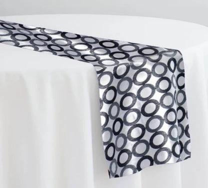 Reversible Contempo Brocade Table Runners | Gold and Silver Metallic Contempo Table Runners |
