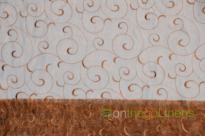 Swirl Organza Fabric by the Yard | Organza Embroidery Fabric | Multiple Colors |