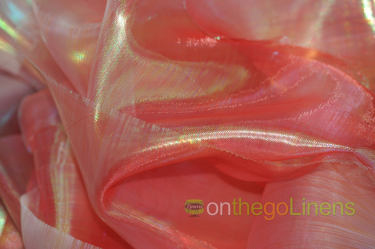 Iridescent Pearl Organza Fabric | Holographic Sheer Organza Fabric | 60" wide | Multiple Colors |