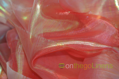 Iridescent Pearl Organza Fabric | Holographic Sheer Organza Fabric | 60" wide | Multiple Colors |