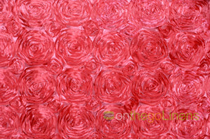 Rosette Satin Fabric by the Yard | 54" Wide | 3d Rose Satin Fabric |