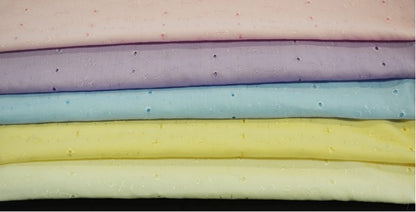 60" Wide Polyester Cotton Eyelet Embroidery Fabric by the Yard | No Border | Multiple Colors |