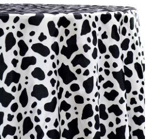 Silky Soft Charmeuse Cow Tablecloths, Table Overlays, Table Drapes & Banquets |