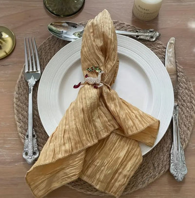 Crease Taffeta Table Napkins & Chair Sashes | Crush Taffeta Napkins and Sashes | Multiple Colors |