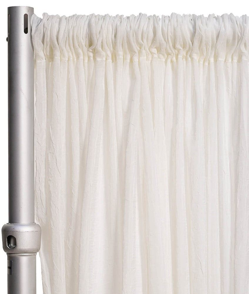 IFR Crush Sheer Voile Fabric by the Yard | 108" Wide | White Ivory Butter |