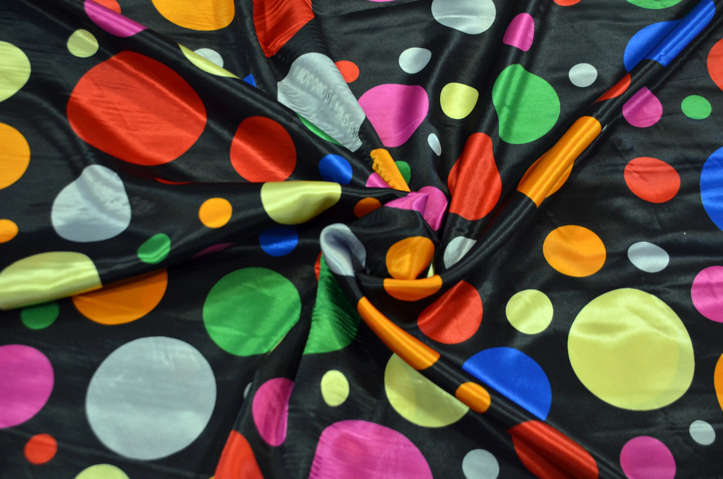 Multi Color Black Charmeuse 
