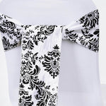 Damask Charmeuse Satin Table Napkins | Damask Charmeuse Satin Chair Sash |