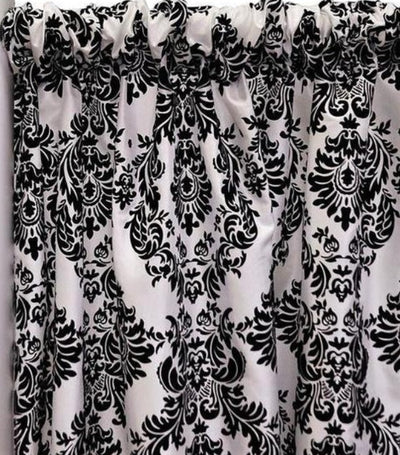 Damask Flocking Taffeta Event Drapery Panels | Multiple Colors |