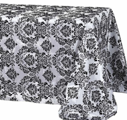 Damask Charmeuse Satin Table Linens, Table Overlays, Table Drapes & Banquets