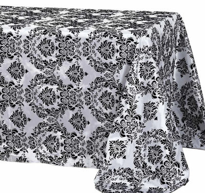Damask Flocking Taffeta Table Linens, Table Drape, Table Overlay and Table Banquets |