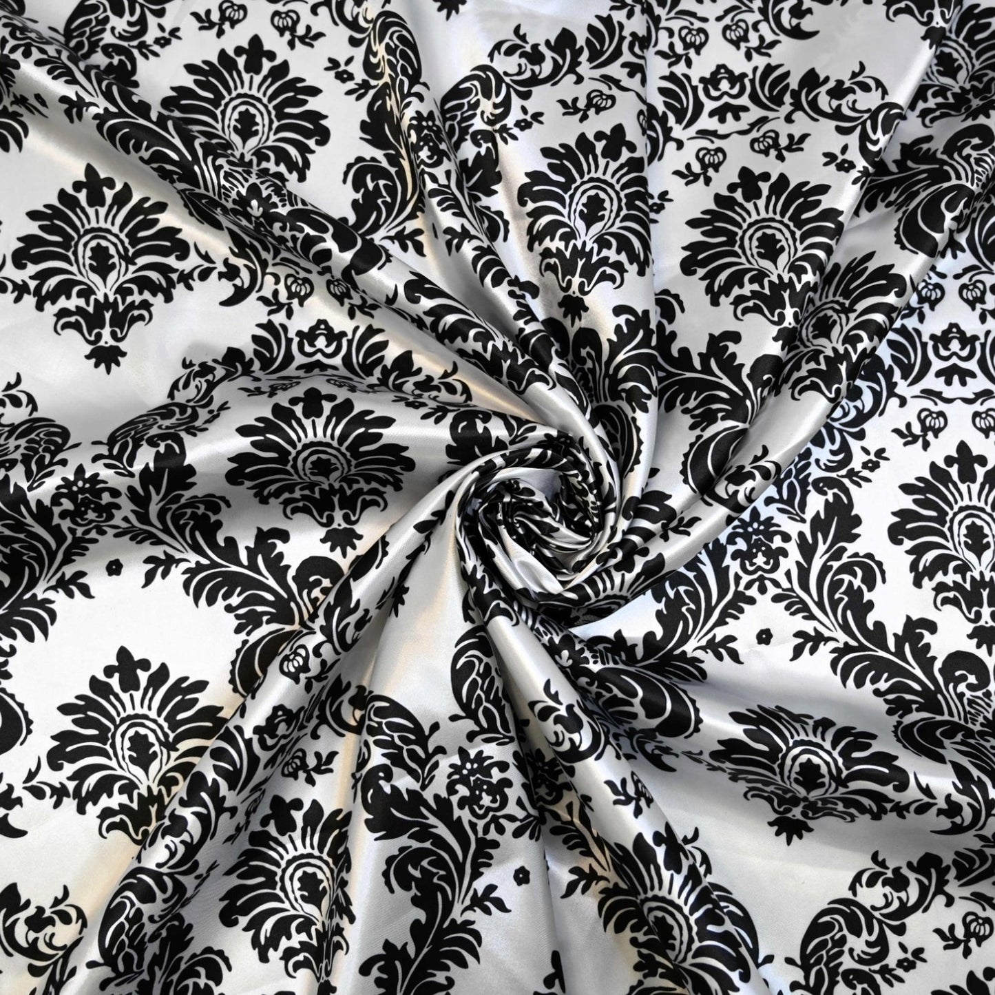 Damask Charmeuse Satin Fabric by the Yard 60" Wide Silky Soft Print