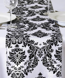 Damask Charmeuse Satin Table Runners | Two Sizes | Two Colors | Satin Damask Runners |