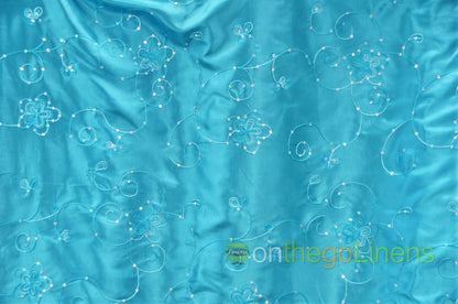 Aurora Taffeta Embroidery Fabrics | Flower Taffeta Embroidery with Sequins |