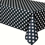 Polka Dot Lamour Satin Table Linens | Polka Dot Satin Tablecloth | White Black |