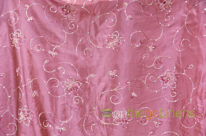 Aurora Taffeta Embroidery Fabrics | Flower Taffeta Embroidery with Sequins |
