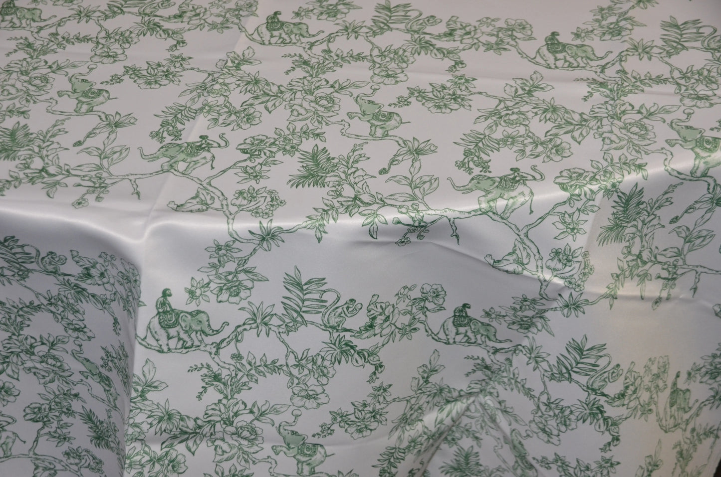 Ben Toile Print Fabric by the Yard | French Style Toile Satin Print Fabric | 60" Wide | 100% Polyester |