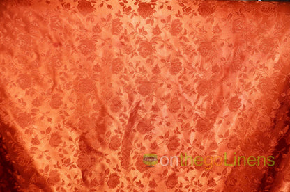 Floral Jacquard Satin Fabric by the Yard | Isabella Floral Jacquard | 60 Wide | Rose Jacquard Satin Fabric |