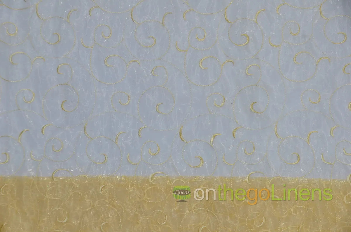Light Gold Swirl Organza
