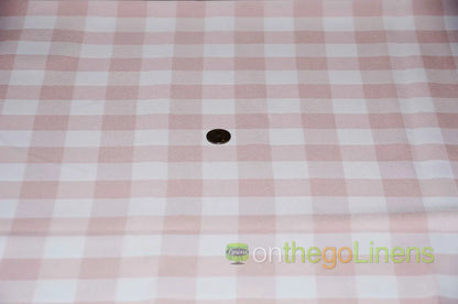 White Blush Pink Picnic Checkers