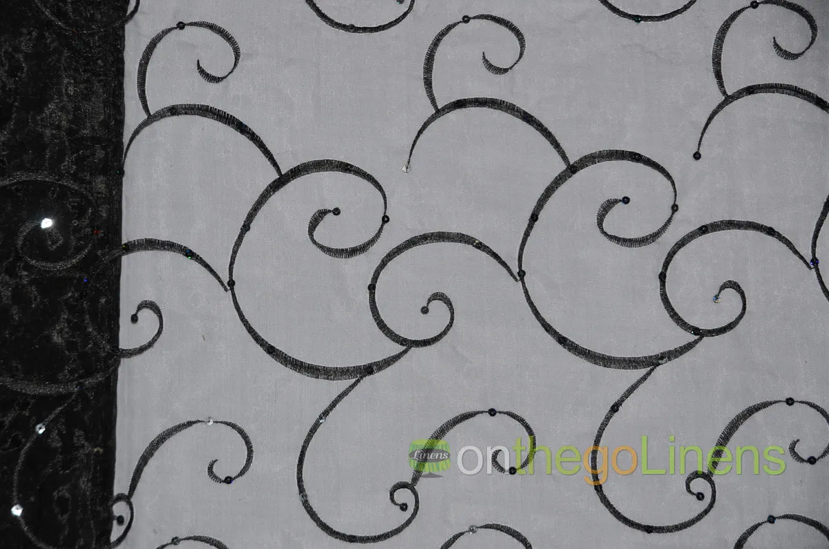 Organza Embroidery Black