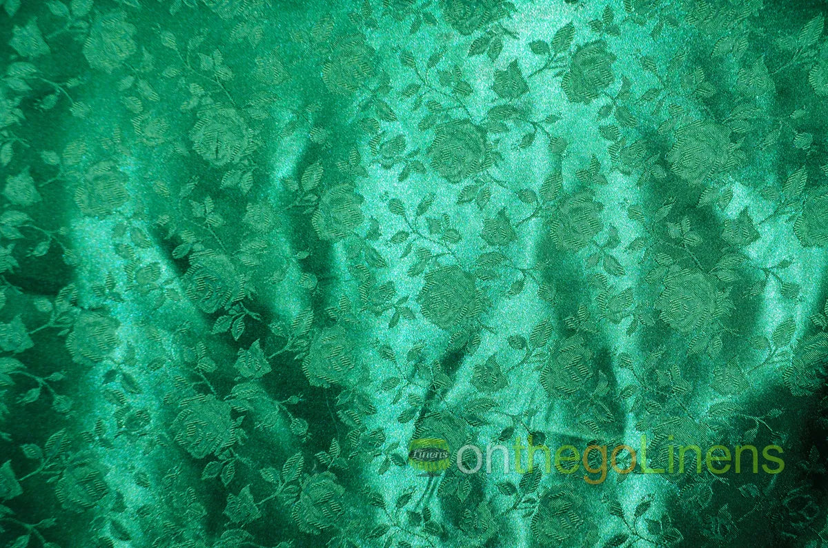 Floral Jacquard Satin Fabric by the Yard | Isabella Floral Jacquard | 60 Wide | Rose Jacquard Satin Fabric |