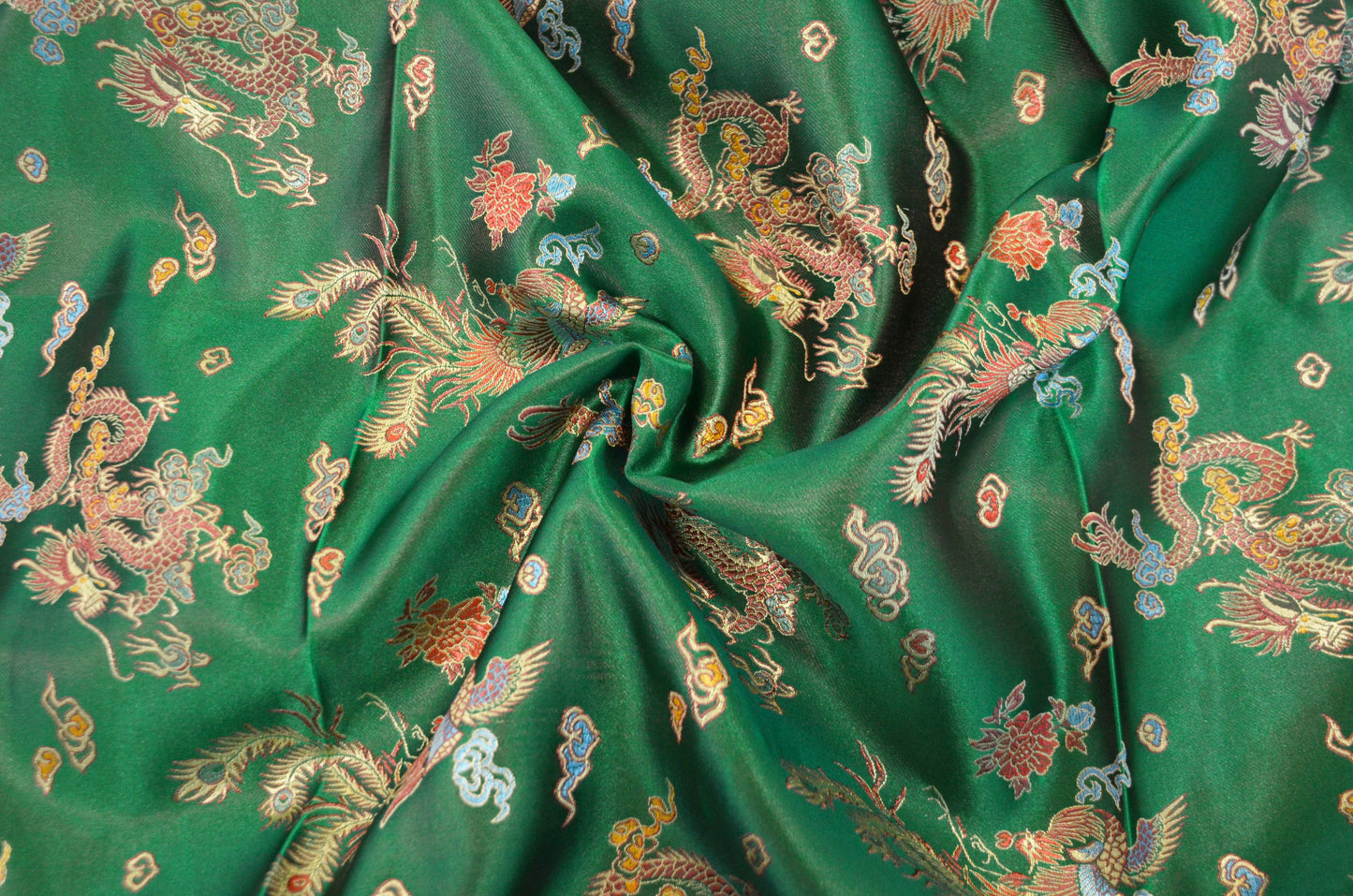 45" Chinese Brocade Dragon Fabric by the Yard | Chinese Dragon Fabric | Multiple Colors