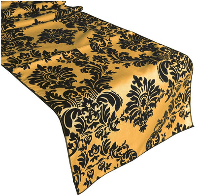 Damask Flocking Taffeta Table Runners | Multiple Colors |