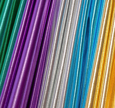 Foil Spandex Lame Fabric | Metallic Spandex Fabric by the Yard | 60" Wide | 96% Polyester 4% Spandex |