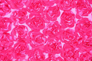 Rosette Satin Bordeaux Fabric by the Yard | Rosette Satin Flower on Mesh Background | Multiple Colors |