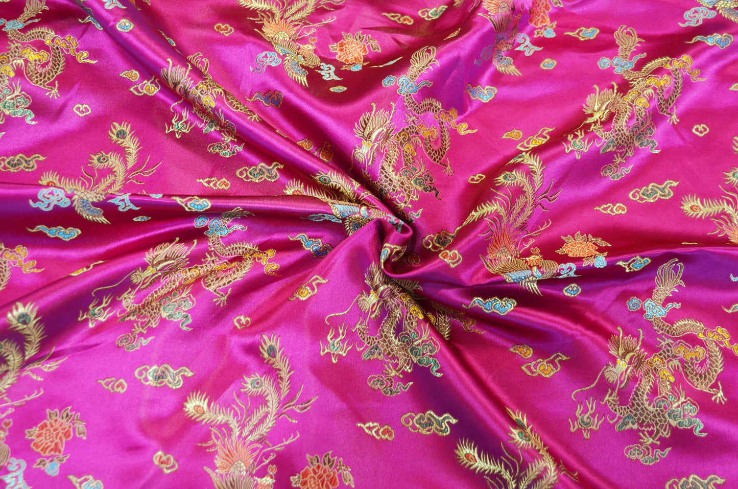 45" Chinese Brocade Dragon Fabric by the Yard | Chinese Dragon Fabric | Multiple Colors