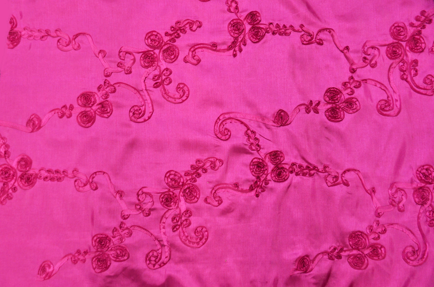 Ribbon Taffeta Fabric by the Yard | Taffeta Ribbon Embroidery Fabric | Multiple Colors |