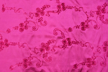 Ribbon Taffeta Fabric by the Yard | Taffeta Ribbon Embroidery Fabric | Multiple Colors |