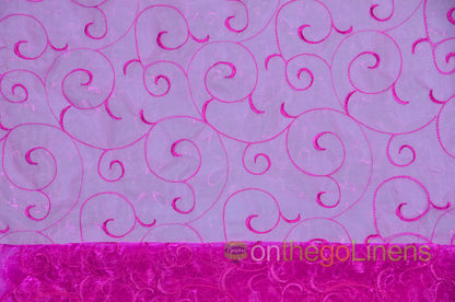 Swirl Organza Fabric by the Yard | Organza Embroidery Fabric | Multiple Colors |