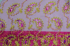 Coco Paisley Embroidery Table Overlays | Metallic Coco Paisley Embroidery Overlays | Multiple Colors |