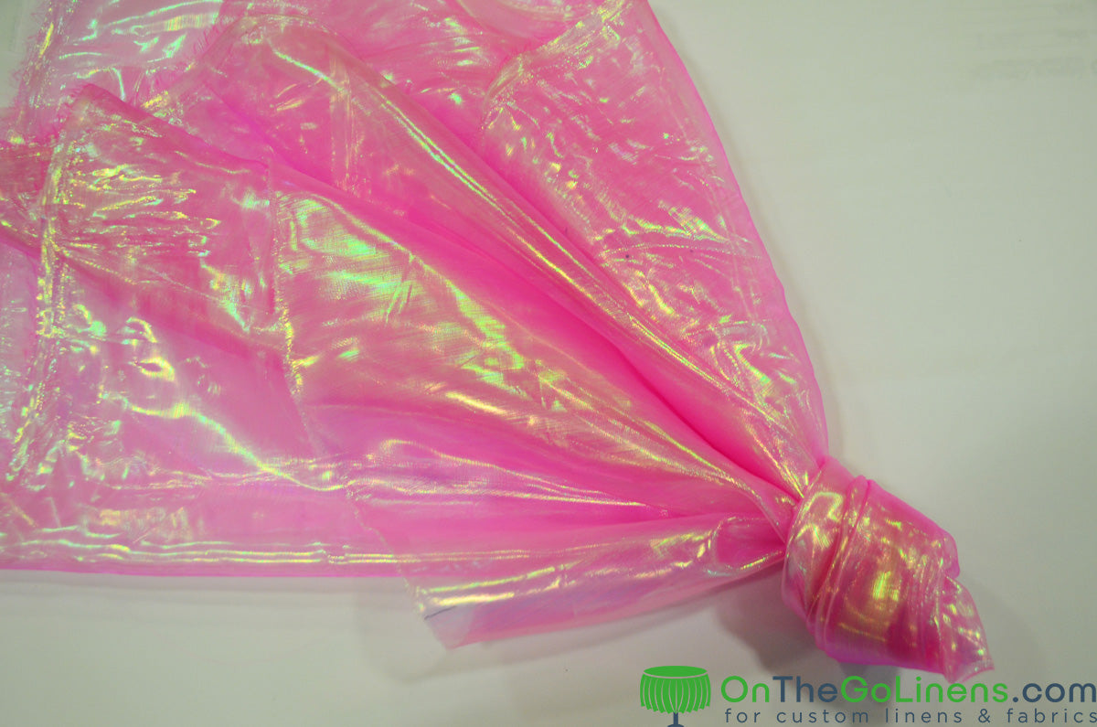 Iridescent Pearl Organza Fabric | Holographic Sheer Organza Fabric | 60" wide | Multiple Colors |