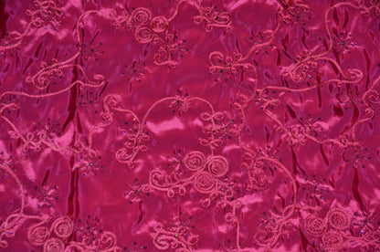 Ribbon Taffeta with Sequins Fabric by the Yard | Sequins Ribbon Taffeta Fabric | 54" Wide |