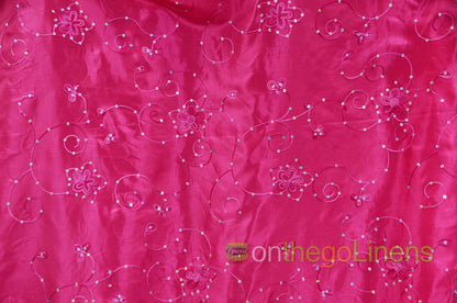 Aurora Taffeta Embroidery Fabrics | Flower Taffeta Embroidery with Sequins |