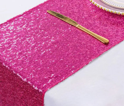 Glitz Mesh Sequins Table Runners | Size 15" x 108" | Multiple Colors |