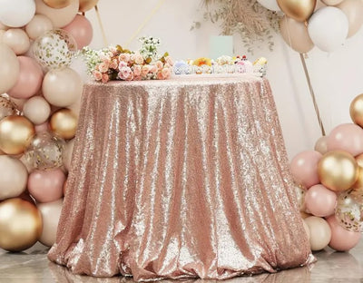 Glitz Mesh Sequins Table Linens, Table Overlays, Table Drapes, and Table Banquets