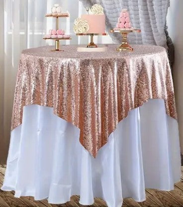 Glitz Mesh Sequins Table Linens, Table Overlays, Table Drapes, and Table Banquets