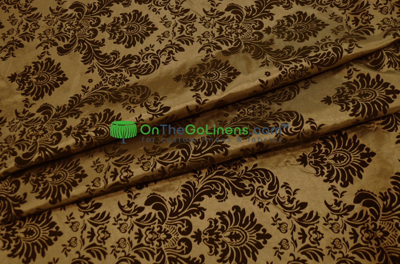 Damask Flocking Taffeta Fabric by the Yard | Flocking Velvet Damask Fabric | 60" wide |