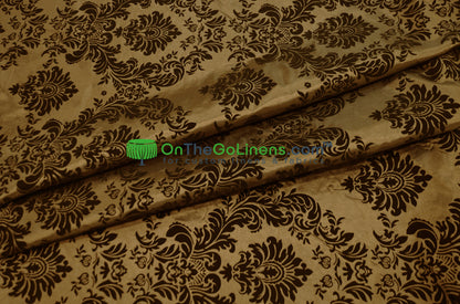 Damask Flocking Taffeta Fabric by the Yard | Flocking Velvet Damask Fabric | 60" wide |